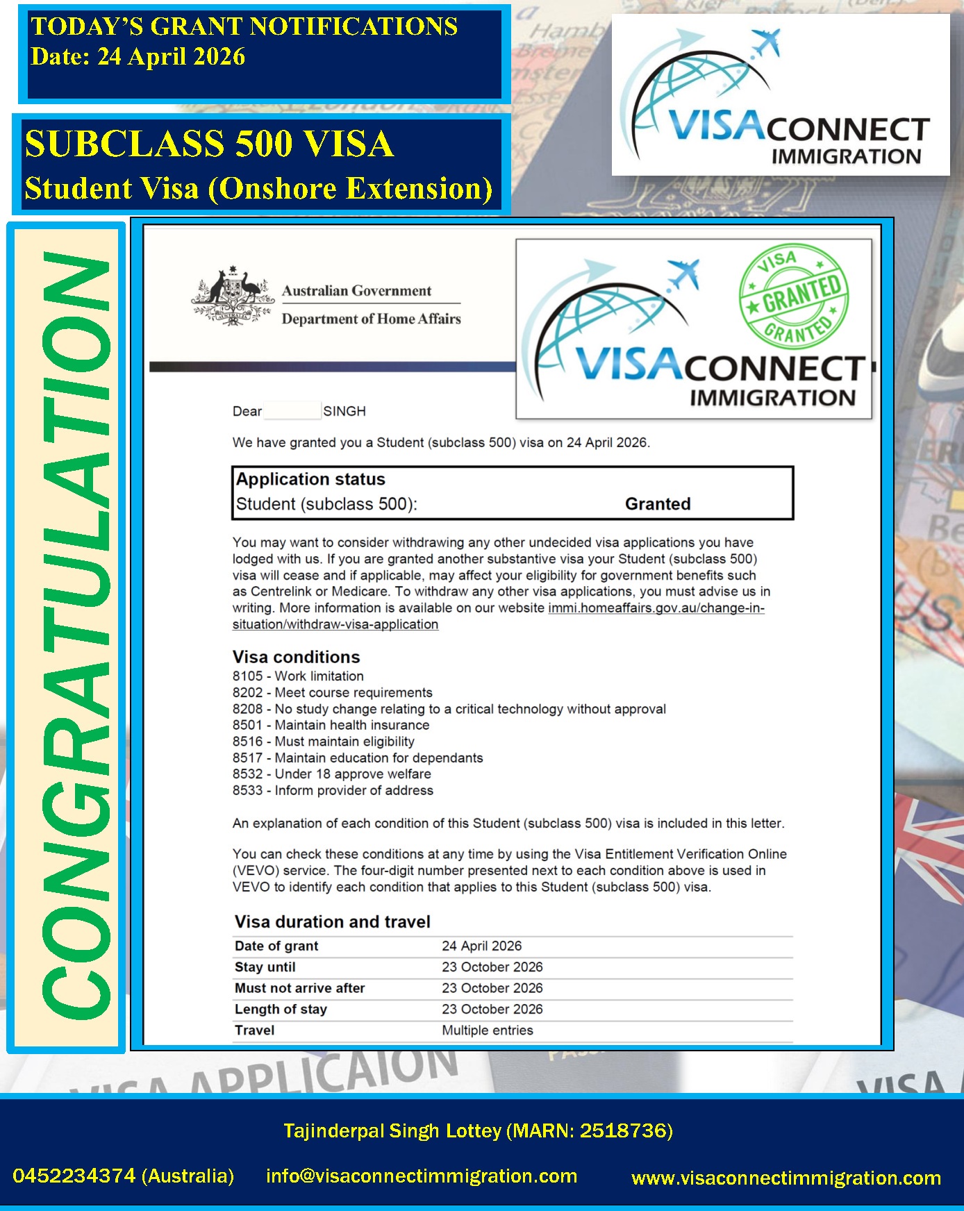 Visa Grant